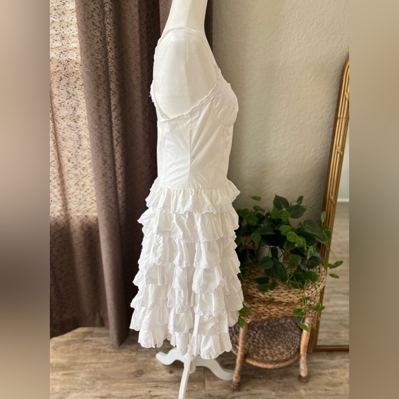Vintage Betsey Johnson Runway Tiered Eyelet Cotton Lace Dress - Picture 7 of 17